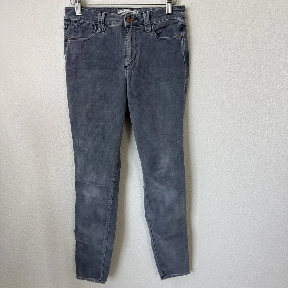 Abecrombie & Fitch Women’s Corduroy Mid Rise, Super Skinny Jeans, size‎ 26